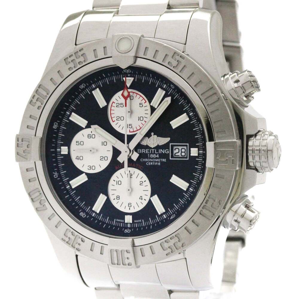 BREITLING Super Avenger ll Chronograph Steel Mens Watch A13371 Polished